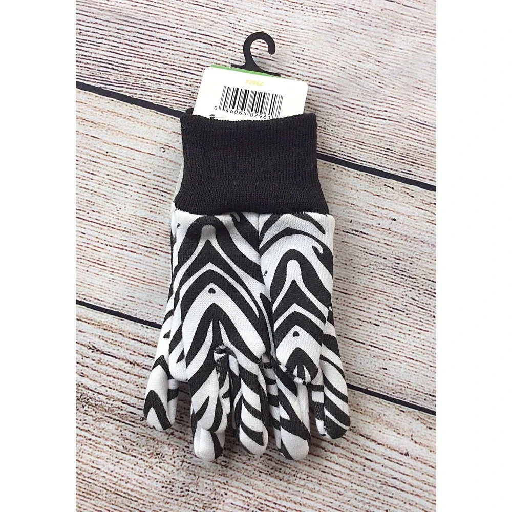 NWT Zoohands Gardening Gloves Youth 3-6 Jersey Knit Zebra Print Costume Kid's
